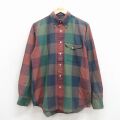 L★古着 長袖 シャツ メンズ 00年代 00s ボタンダウン 緑他 チェック 26mar09