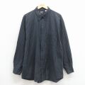 XL★古着 ビューグルボーイ 長袖 シャツ メンズ 00年代 00s 大きいサイズ コットン ボタンダウン 紺他 ストライプ 26mar09