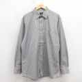 XL★古着 JOS A BANK 長袖 シャツ メンズ 大きいサイズ コットン グレー他 チェック 26mar09