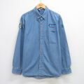 XL★古着 長袖 シャツ メンズ 00年代 00s TUCSON コットン ボタンダウン 紺 デニム【spe】 26mar10
