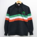 M★古着 バーバリアン 長袖 ラガー シャツ メンズ 90年代 90s クローバー コットン カナダ製 黒他【spe】 26mar10
