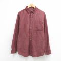 XL★古着 チェロキー 長袖 シャツ メンズ 00年代 00s コットン ボタンダウン 赤他 チェック 26mar16