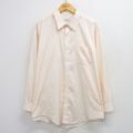 XL★古着 アロー 長袖 シャツ メンズ 90年代 90s 大きいサイズ ロング丈 USA製 薄オレンジストライプ 26mar23