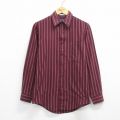 M★古着 ピューリタン 長袖 シャツ メンズ 00年代 00s エンジ他 ストライプ 26mar23