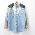 XL★古着 長袖 シャツ メンズ 00年代 00s 薄紺【spe】 26mar25