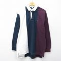 L★古着 IZOD 長袖 ラガー シャツ メンズ 90年代 90s マルチカラー コットン 白他【spe】 26mar31