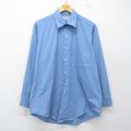 L★古着 シアーズ 長袖 シャツ メンズ 80年代 80s ロング丈 薄紺 26mar31