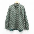 XL★古着 STRUCTURE 長袖 シャツ メンズ 総柄 大きいサイズ コットン 緑他 26apr01