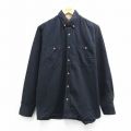 L★古着 FADED GLORY 長袖 シャツ メンズ 00年代 00s コットン ボタンダウン 黒 26apr01