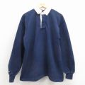 L★古着 バーバリアン 長袖 ラガー シャツ メンズ 90年代 90s コットン カナダ製 濃紺 26apr02