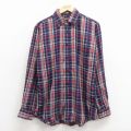 M★古着 ピューリタン 長袖 シャツ メンズ 80年代 80s 濃紺他 チェック 26apr03