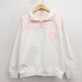 L★古着 長袖 ハーフジップ トップス メンズ 90年代 90s ベンスビーチ ツートンカラー コットン USA製 白 26apr04