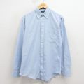 M★古着 長袖 シャツ メンズ 90年代 90s ボタンダウン USA製 薄紺 26apr04