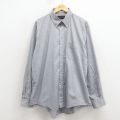 XL★古着 長袖 シャツ メンズ 90年代 90s オックスフォード 大きいサイズ ボタンダウン USA製 グレー 霜降り 26apr04