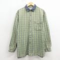 XL★古着 長袖 シャツ メンズ 00年代 00s コットン 薄緑他 チェック 26apr11