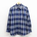 XL★古着 バンヒューセン 長袖 シャツ メンズ 90年代 90s 紺他 チェック 26apr11