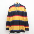 L★古着 GANT 長袖 ラガー シャツ メンズ 90年代 90s コットン 黄他 ボーダー【spe】 26apr16