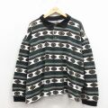 XL★古着 長袖 ポロ シャツ メンズ 90年代 90s 鹿の子 大きいサイズ コットン USA製 緑他 26apr16