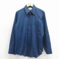L★古着 アロー 長袖 シャツ メンズ 80年代 80s 紺 26apr16