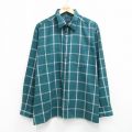 XL★古着 バンヒューセン 長袖 シャツ メンズ 90年代 90s 大きいサイズ 緑他 チェック 26apr20