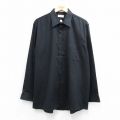 XL★古着 バンヒューセン 長袖 シャツ メンズ 大きいサイズ ロング丈 黒 26apr20