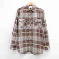 XL★古着 シアーズ 長袖 シャツ メンズ 90年代 90s USA製 茶他 チェック 26apr20