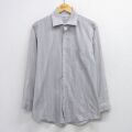 XL★古着 バンヒューセン 長袖 シャツ メンズ 90年代 90s グレー他 ストライプ 26apr23