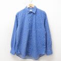 L★古着 長袖 シャツ メンズ 00年代 00s 花柄 コットン 紺他 26apr24