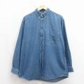 バンヒューセン 長袖シャツ ネイビー L | 古着