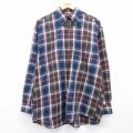 L★古着 GANT 長袖 シャツ メンズ 90年代 90s ボタンダウン ネイビー チェック 26may29