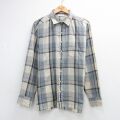 L★古着 長袖 シャツ メンズ 90年代 90s USA製 グレー チェック 26jun03