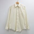 L★古着 アロー 長袖 シャツ メンズ 70年代 70s 総柄 USA製 ベージュ 26jun03