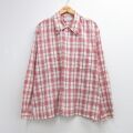XL★古着 長袖 シャツ メンズ 70年代 70s 大きいサイズ USA製 レッド チェック 26jun03