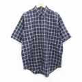 00s 半袖シャツ ネイビーチェック XL | 古着