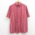 キー 90s 半袖シャツ ストライプ レッド L | 古着
