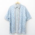 00s 半袖シャツ 葉 ネイビー XL | 古着