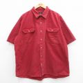 レッドヘッド 00s 半袖シャツ リップストップ バーガンディ XL | 古着