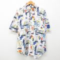 00s 半袖シャツ 船方位磁石 ホワイト XL | 古着