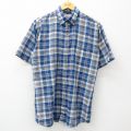 ベーシックエディションズ 00s 半袖シャツ ネイビーチェック L | 古着