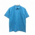 90s 半袖シャツ 総柄 ブルー L | 古着