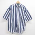 90s 半袖シャツ ホワイトストライプ XL | 古着