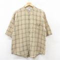 半袖シャツ ベージュチェック XL | 古着