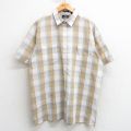 90s 半袖シャツ カーキチェック XL | 古着