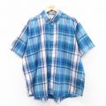 XL★古着 キャンパス 半袖 シャツ メンズ 00年代 00s 大きいサイズ ボタンダウン 紺他 ネイビー チェック 25apr09 中古 トップス
