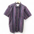 90s 半袖シャツ ブラックストライプ M | 古着