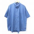 ピューリタン 00s 半袖シャツ ネイビーチェック XL | 古着