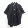XL★古着 ラルフローレン Ralph Lauren 半袖 ブランド シャツ メンズ 90年代 90s ワンポイントロゴ ゴルフ 大きいサイズ ロング丈 コットン ボタンダウン 黒 ブラック 【spe】 25apr25 中古 トップス