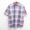 90s 半袖シャツ ネイビーチェック XL | 古着