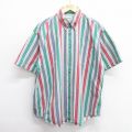 セントジョンズベイ 90s 半袖シャツ グリーンストライプ XL | 古着