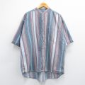 FADED GLORY 00s 半袖シャツ ストライプ ネイビー XL | 古着